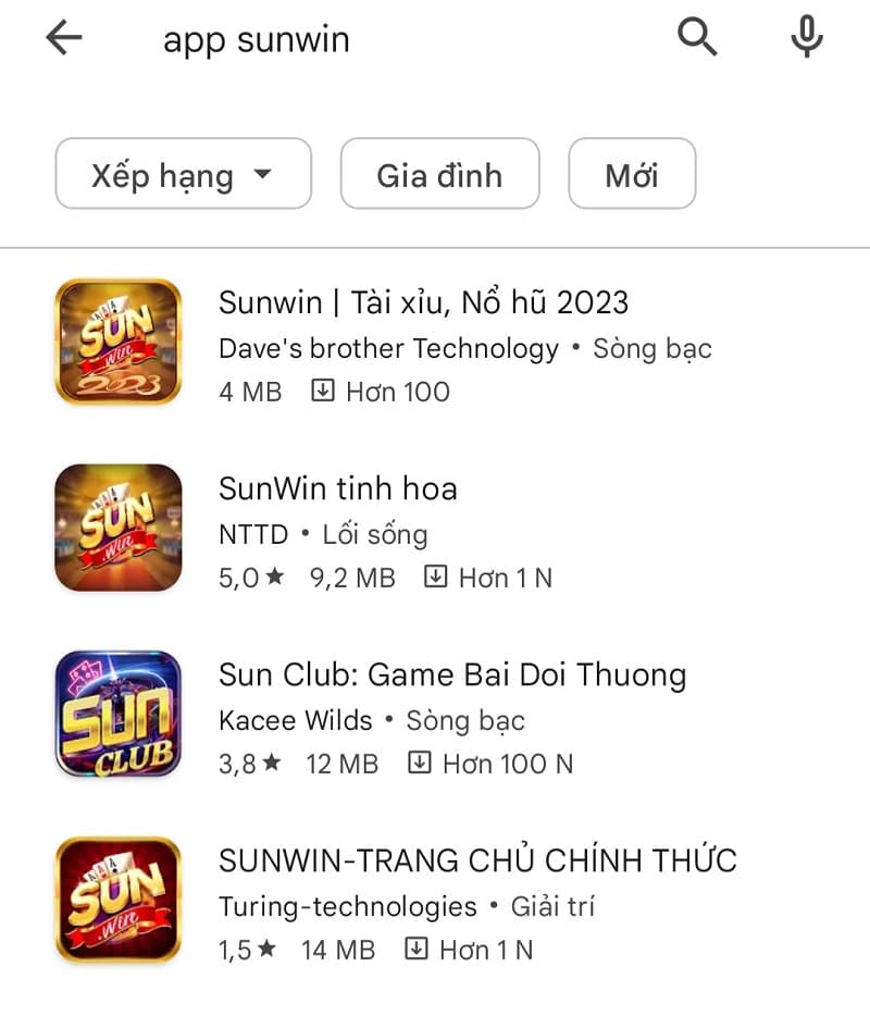 sunwin lừa đảo